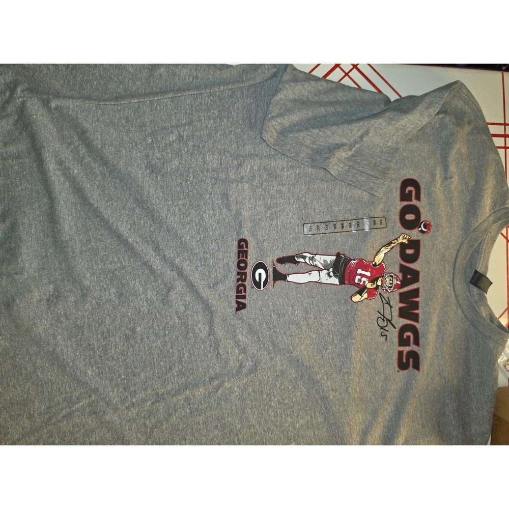 Georgia Bulldogs Go Dawgs T-Shirt Mens 2XL Heather Gray UGA Football Graphic Tee